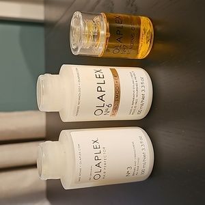 Olaplex No.3 (3.3oz), No.6 (3.3 oz), and No.7 (30ml) for hair